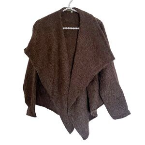 PERUVIAN CONNECTION Alpaca and Wool Open Cardigan Jacket